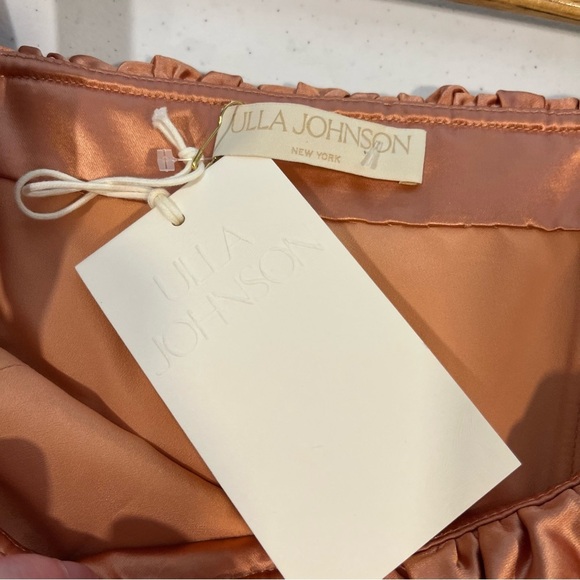 ULLA JOHNSON Lelita dress midi satin copper 8 off shoulder cocktail NWT formal - Picture 15 of 16